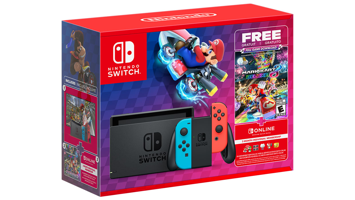 Nintendo Switch™ Mario Kart™ 8 Deluxe Bundle (Full Game Download + 3 Mo.  Nintendo Switch Online Membership Included)